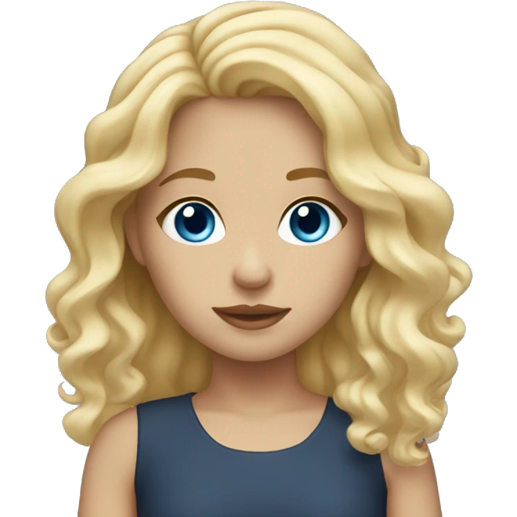  girl with blue eyes and wavy blonde hair  emoji