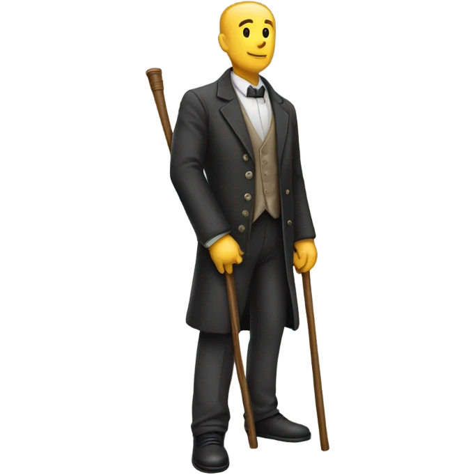 only holding one cane emoji