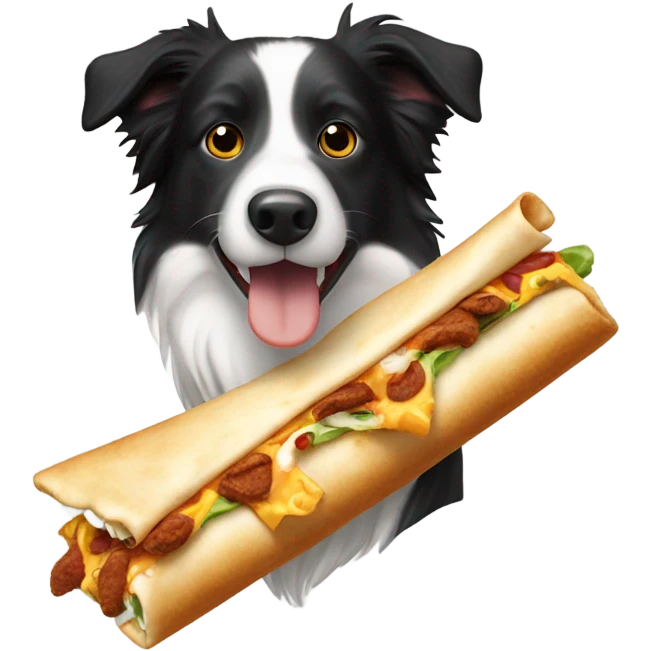 border collie eating crunchwrap emoji