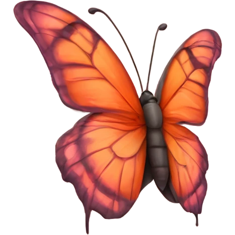 Mariposa rosada con un poco de color naranja emoji