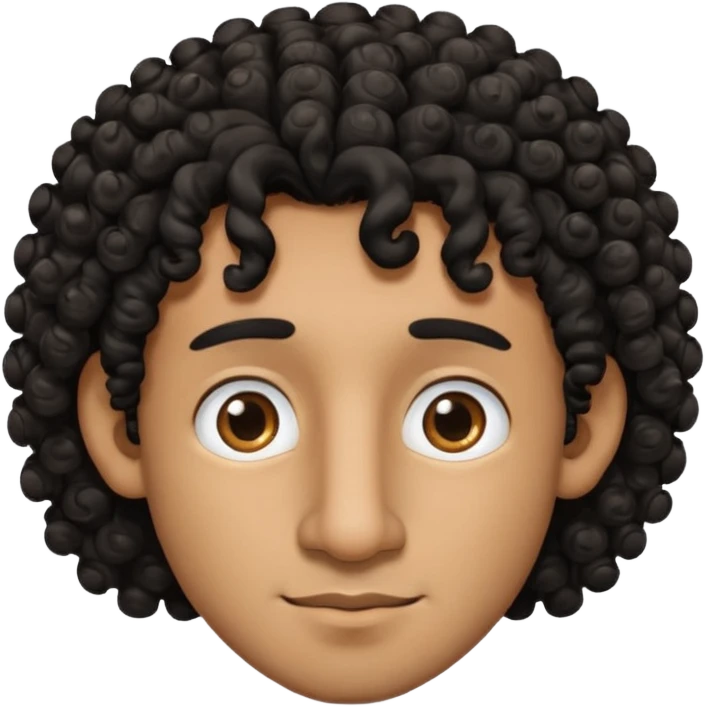 Light brown man with curly black hair and a big nose emoji