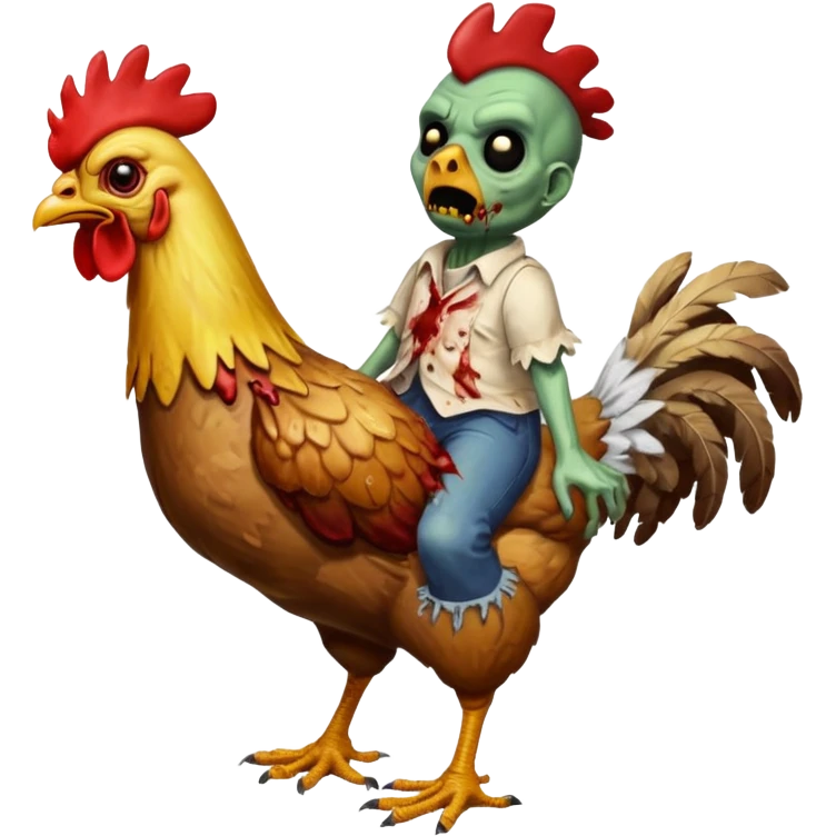 Zombie on a chicken emoji