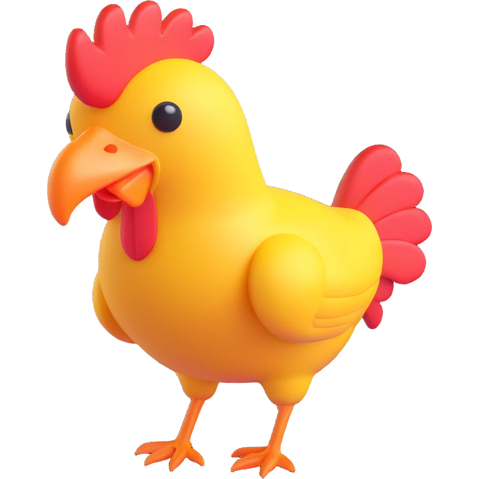 cinematic 3d emoji rendering chicken jockey motion blur intense atmosphere high detail emoji