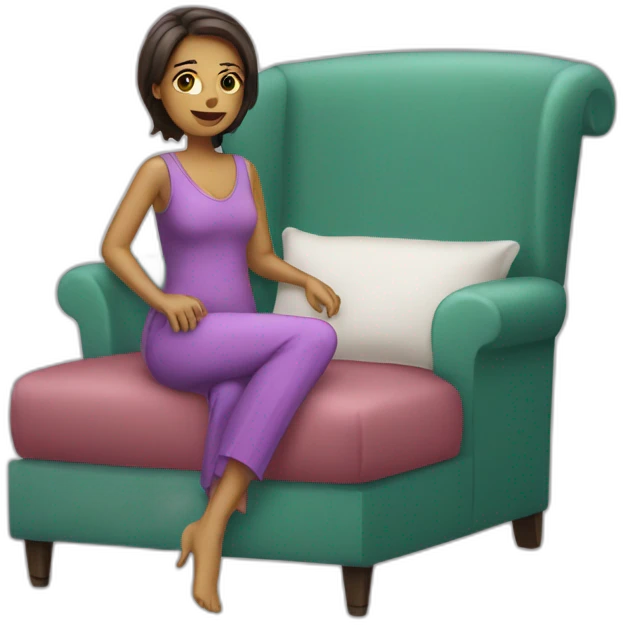 Femmes sur une chaise debout emoji