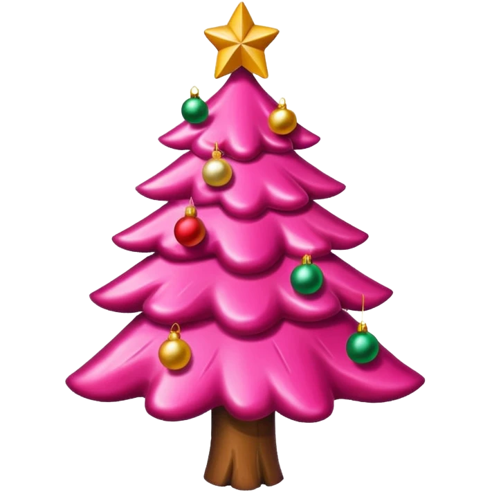 Crea un arbol de navidad en color rosa que parezca de caramelo emoji