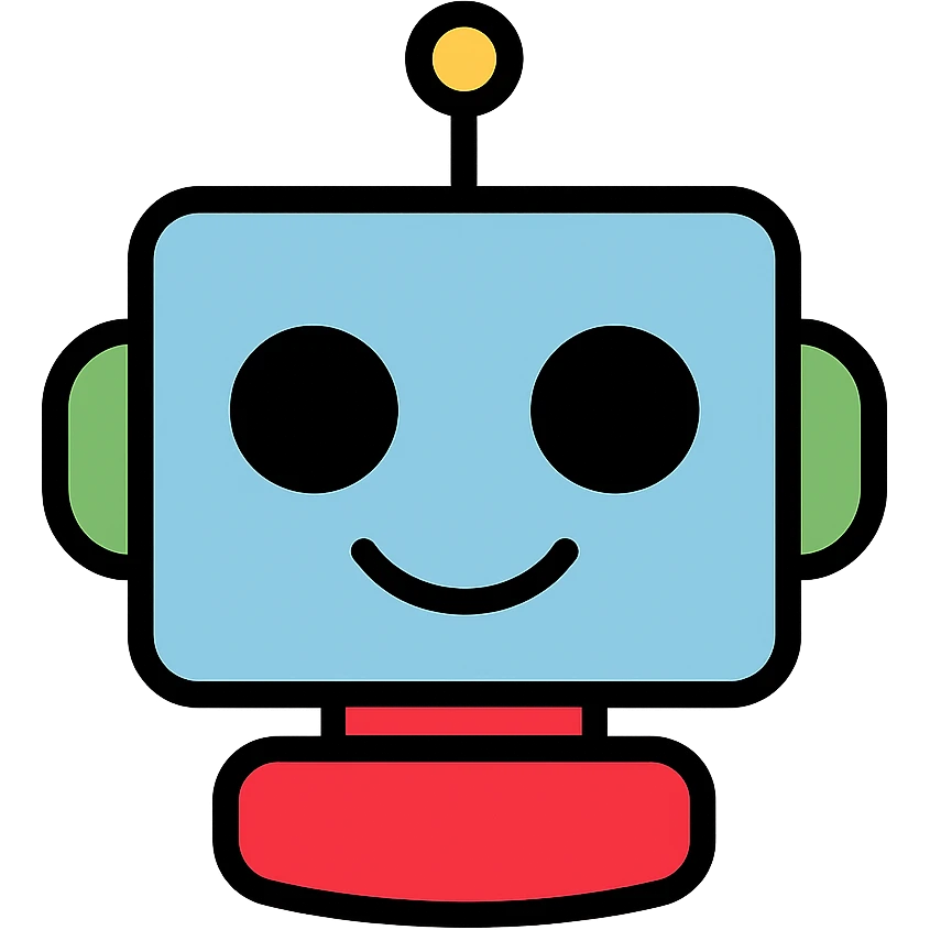 modern sharp smiling robot icon emoji