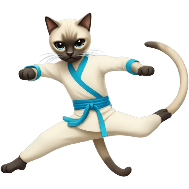 Siamese cat doing ninja move emoji