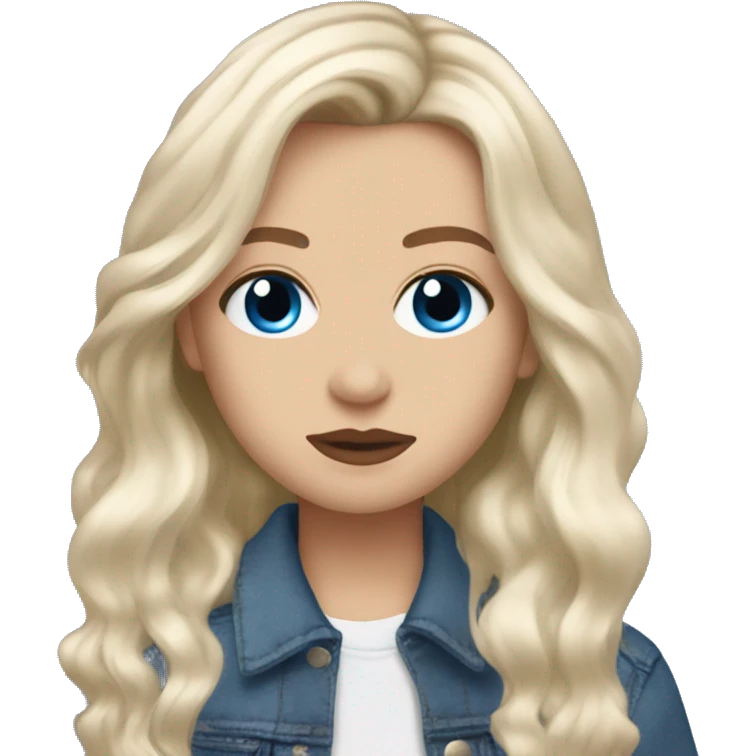 white blonde girl blue eyes full lips and harry styles emoji