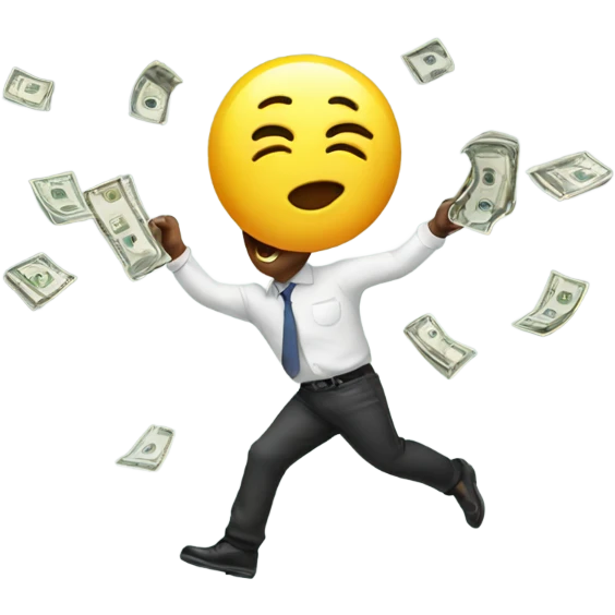 Emoji throwing money emoji
