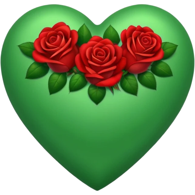 Green Heart with roses emoji