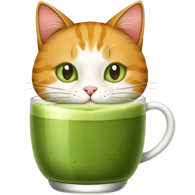 Cat drinking matcha  emoji