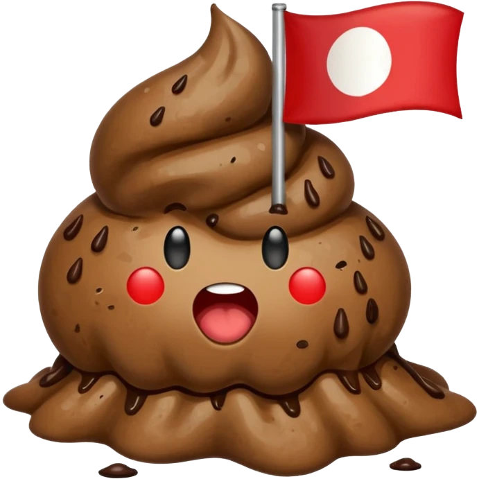 Make a Indonesian flag but there's poop inside the flag emoji