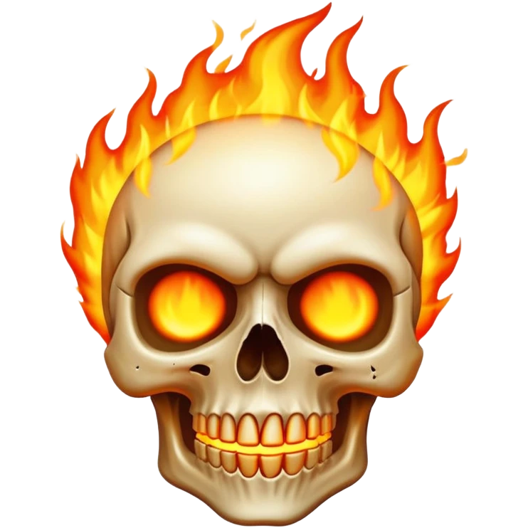 Emoji fogo queimando caveira  emoji