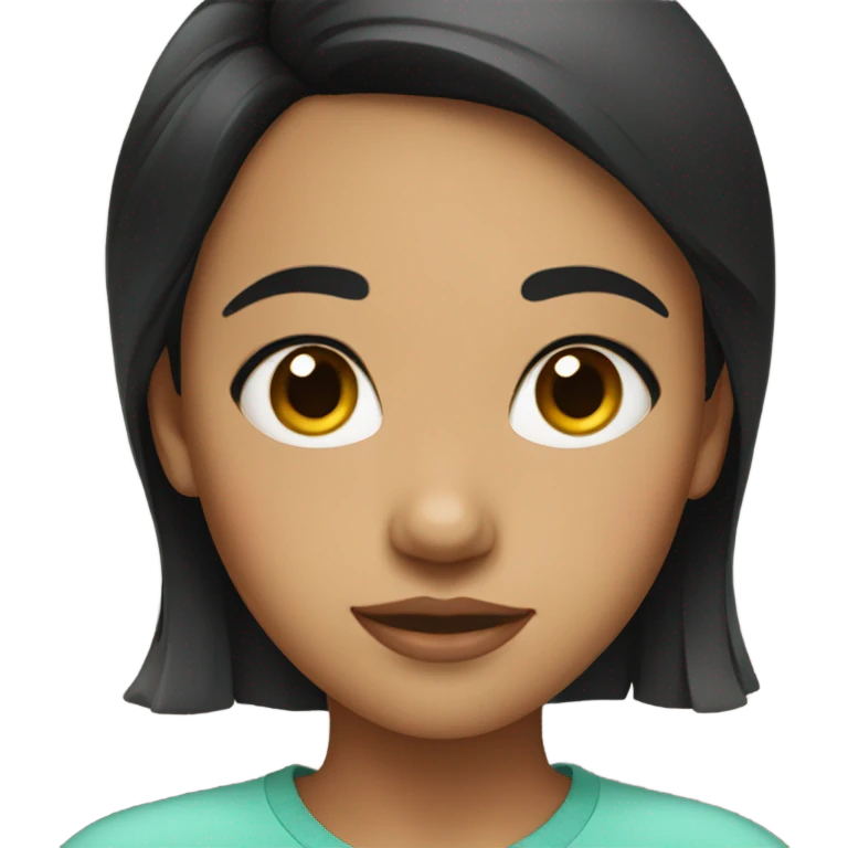 Girl with short black hair emoji