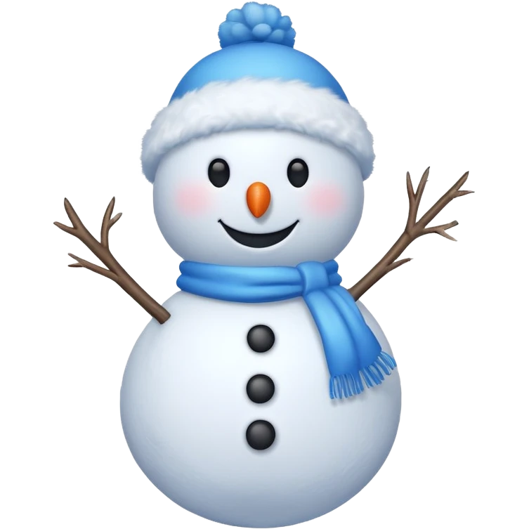 blue heart with a snowman emoji
