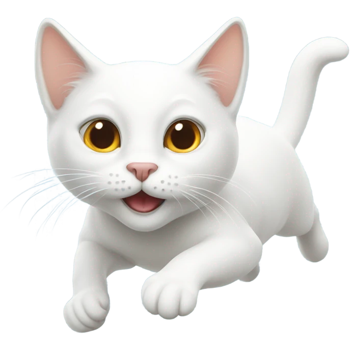 white cat flying emoji
