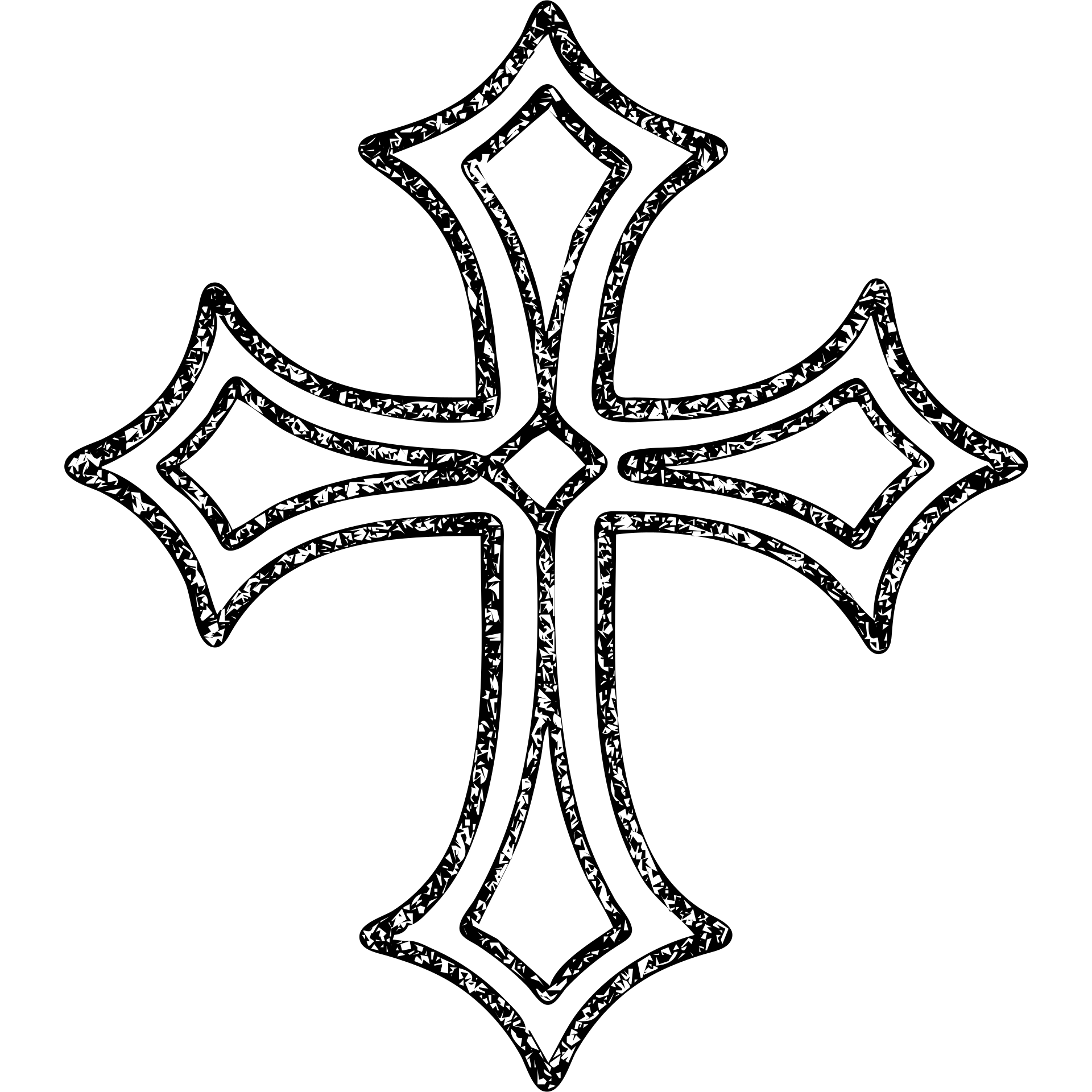hand-drawn outlined gothic cross icon, sized for 50x50 pixels emoji