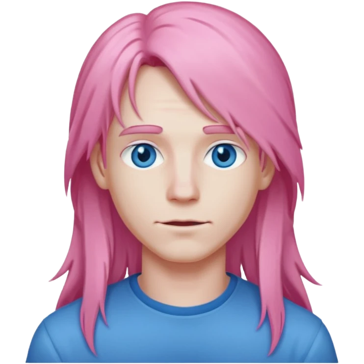 guy with pink long hair emoji