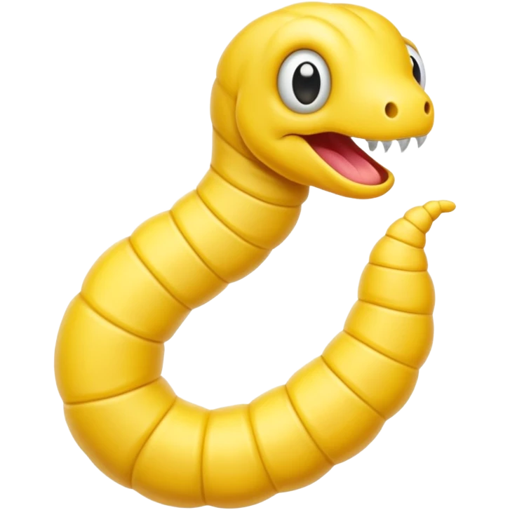 Yellow worm with a weird head emoji