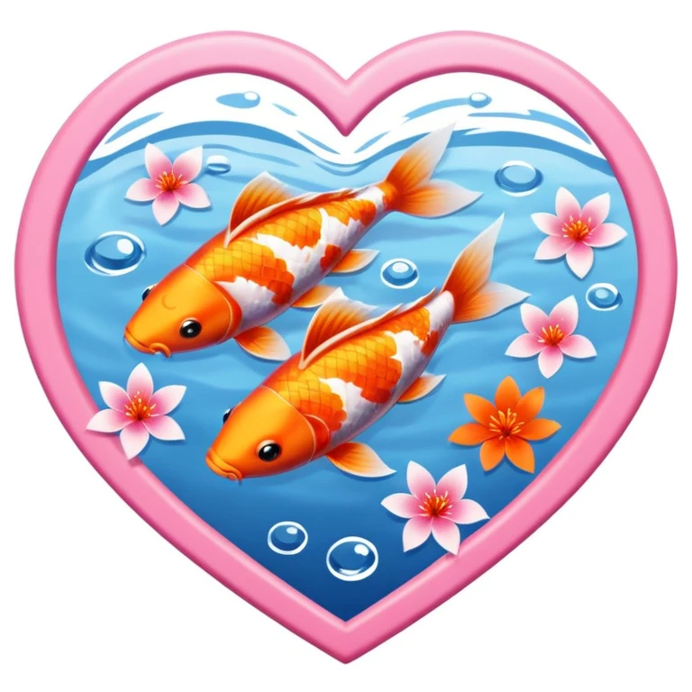 sakura heart with a koi pond emoji