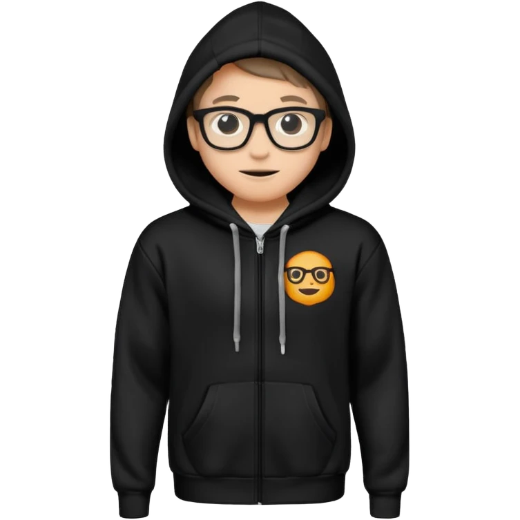 Hoodie with nerd-ish logo emoji