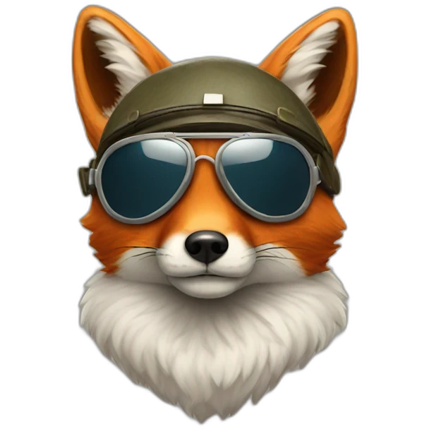 fox dressed as an aviator emoji