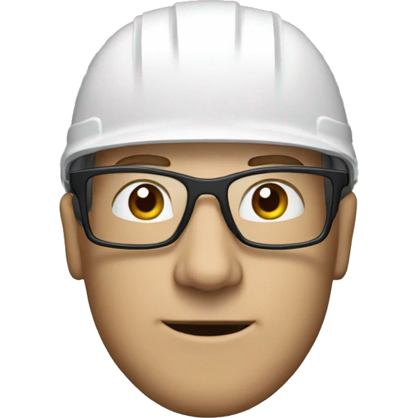 Caucasian man wearing helmet, glases and earplugs emoji