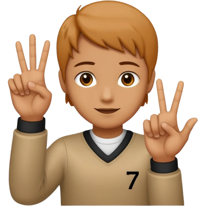 Make a person holding up one hand 6 and the outher a 7 emoji