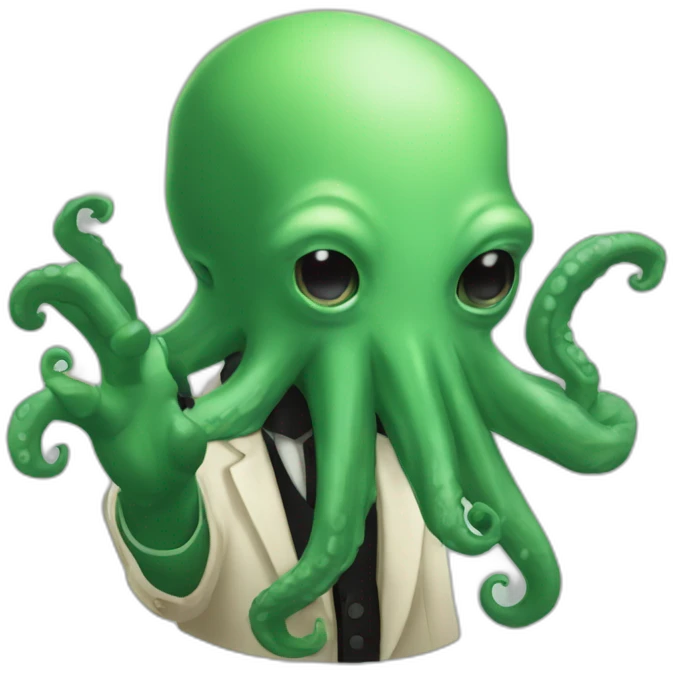 Fancy Human cthulhu salute with hand emoji