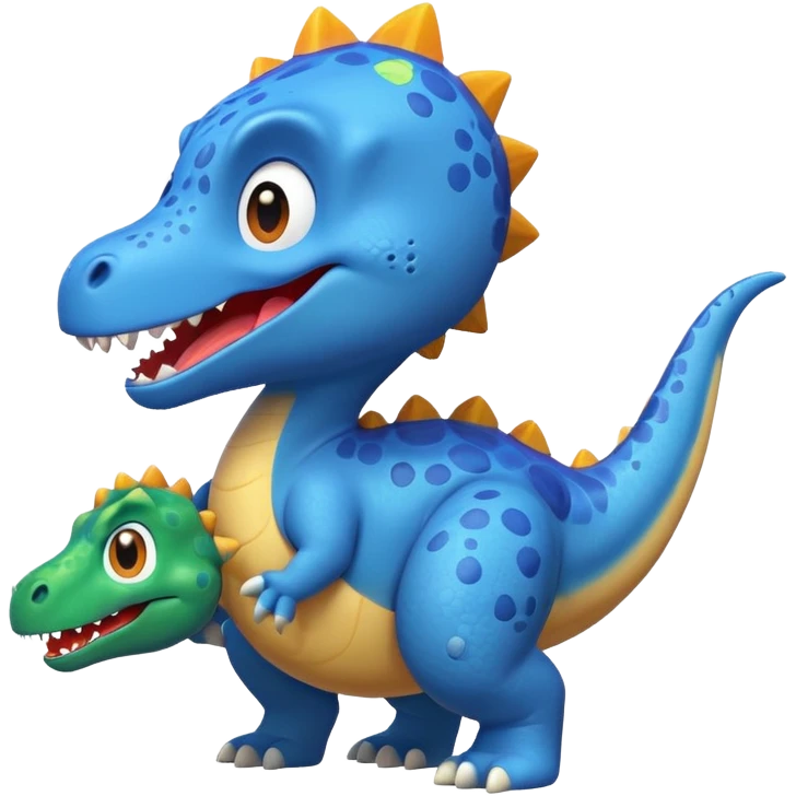 Bluey riding a dinosaur emoji