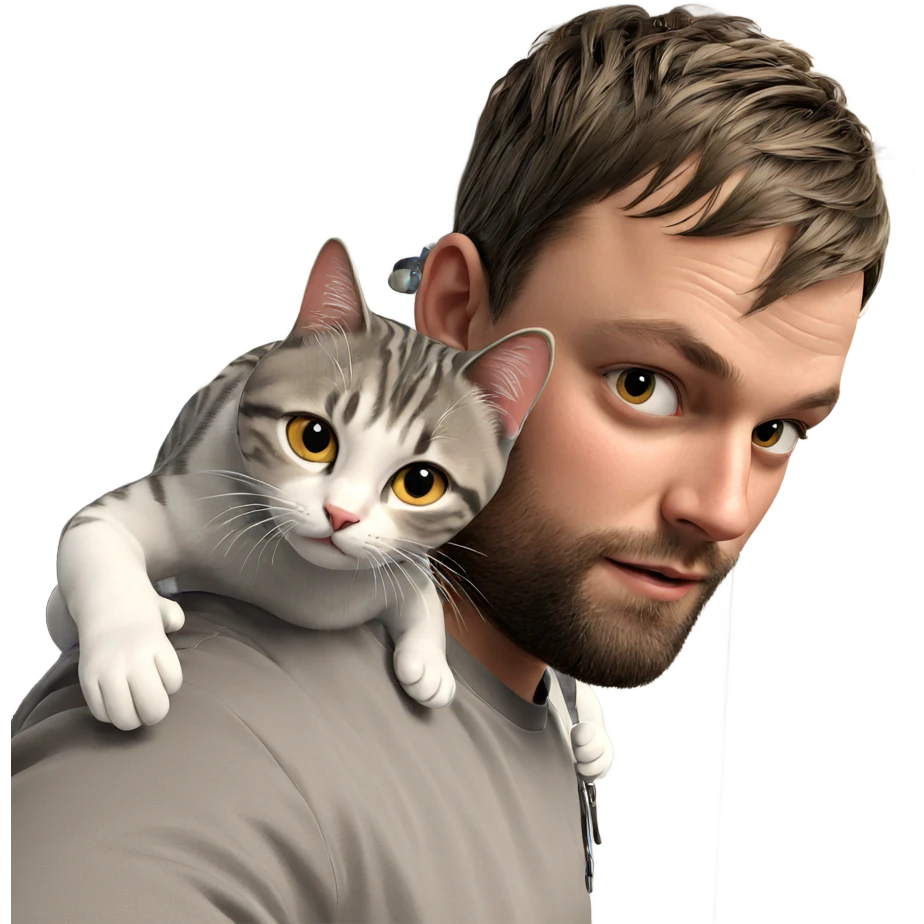 boy with cat on shoulder emoji