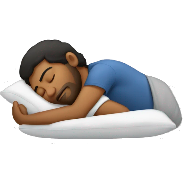 brown man sleeping on pillow emoji