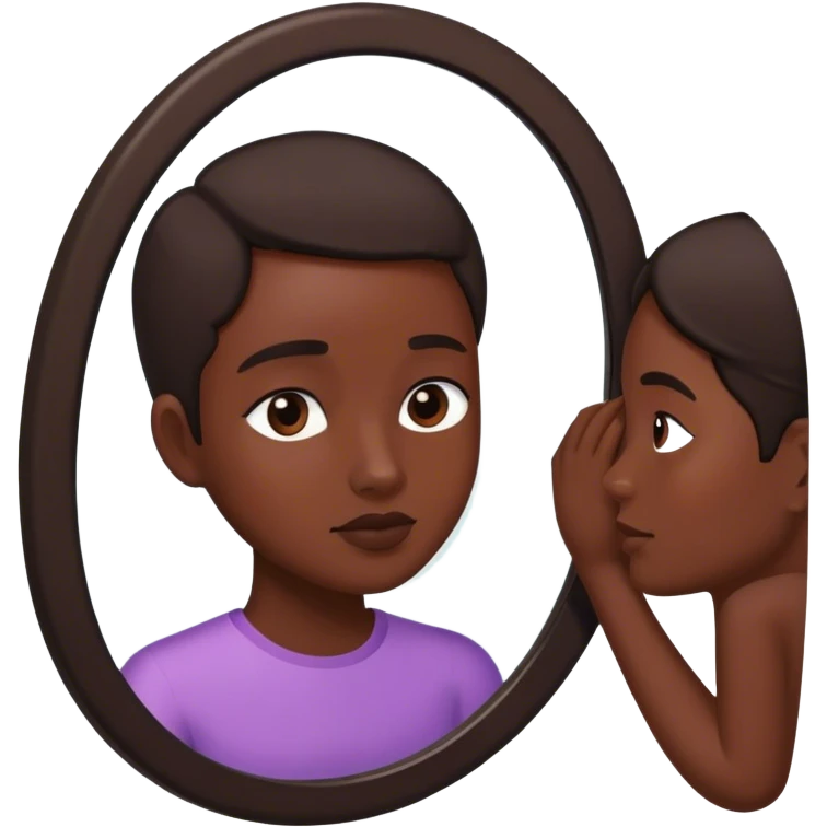 a person through a mirror. self-love emoji