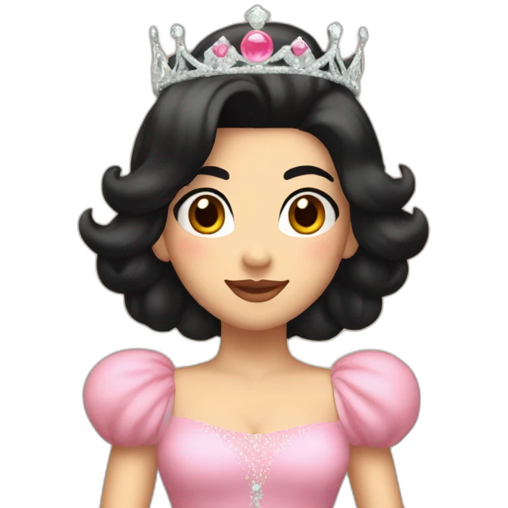 princess peach with tiara and black bob emoji