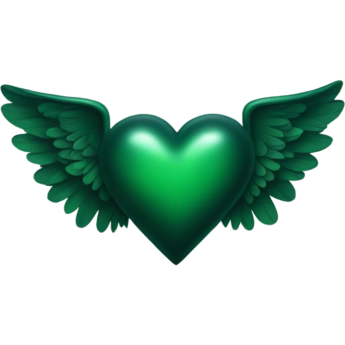 Dark Green heart with wings emoji