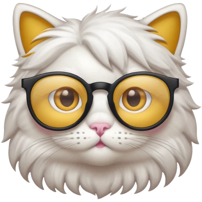 chat blanc à lunette opaque emoji