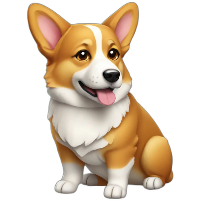 A cubic corgi  emoji