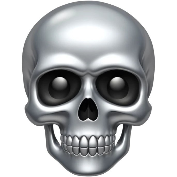 silver chrome scull emoji