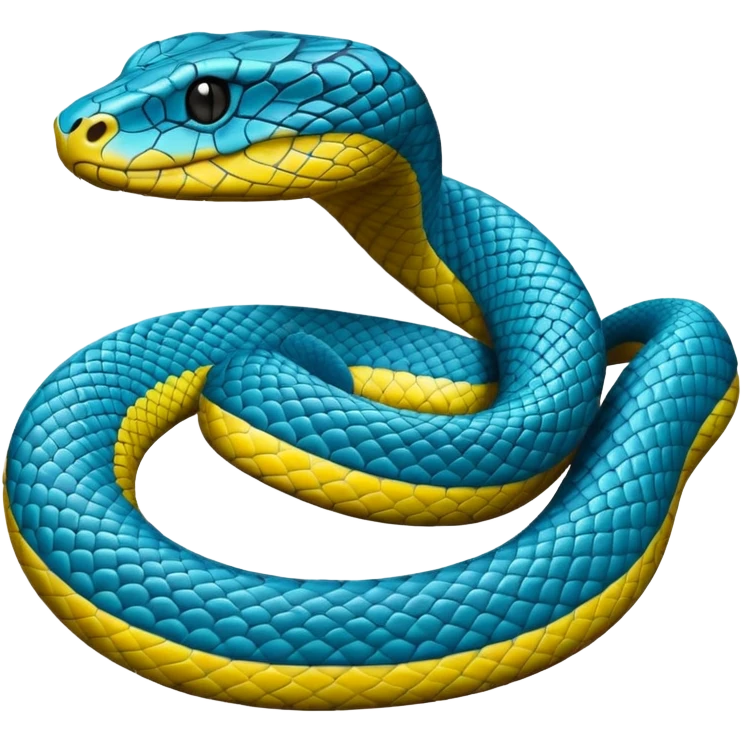 Blue cartoon pit viper emoji