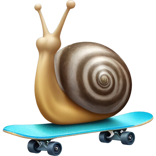 Snail on a skateboard emoji