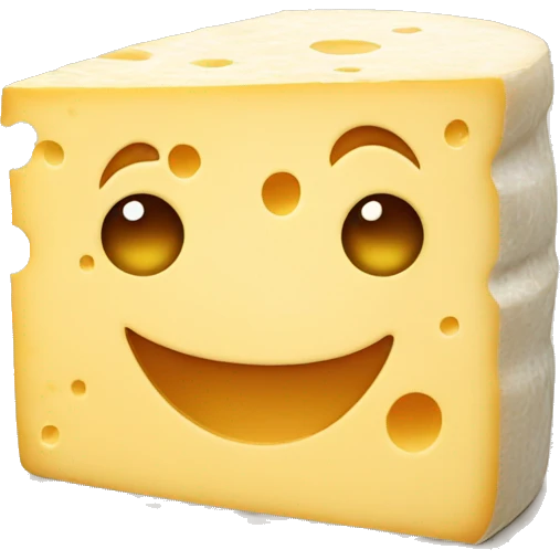 cheese with happy face emoji