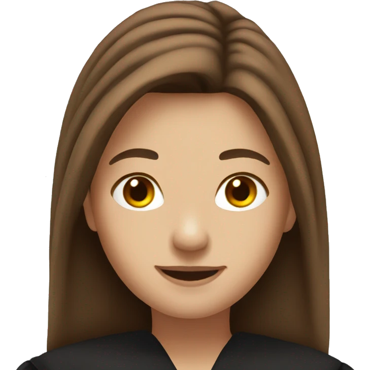 graduation long brown hair emoji