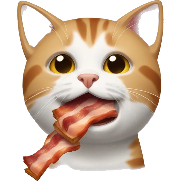 cat eating bacon emoji