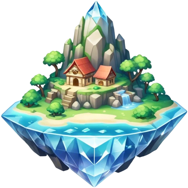 floating crystal island emoji