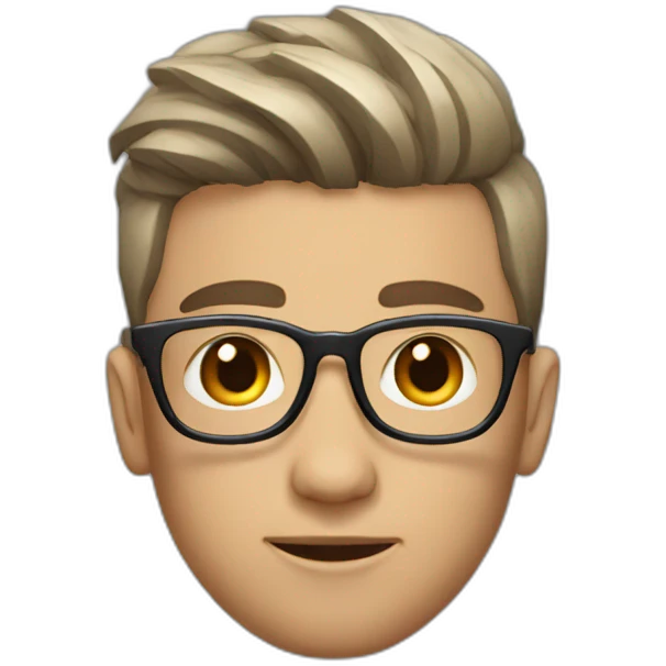Testosterone hipster with short haircut emoji