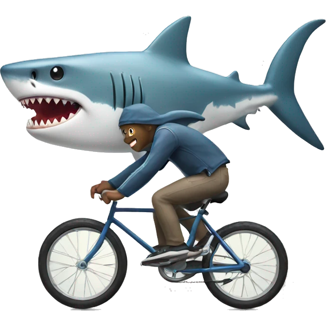 Shark riding a bike emoji