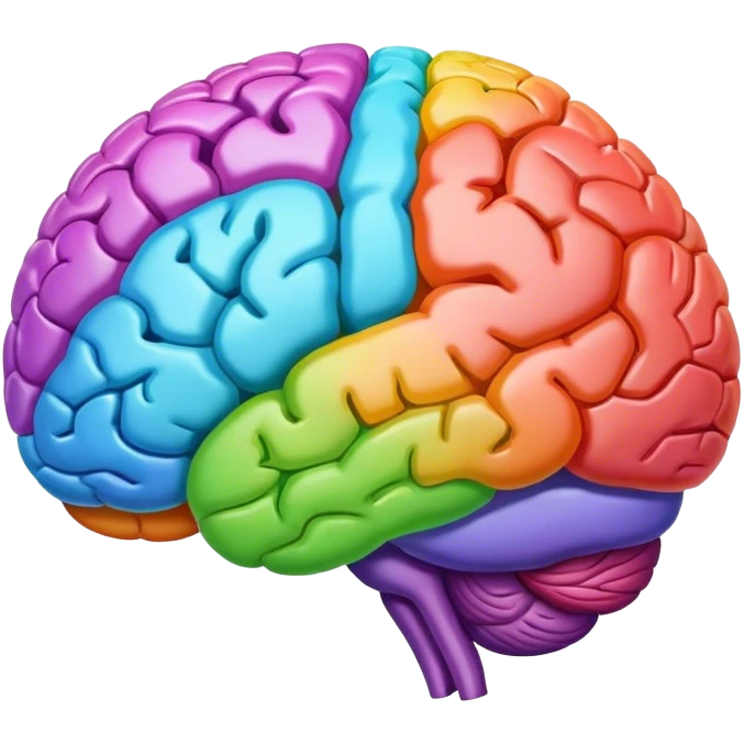 Multicoloured brain emoji