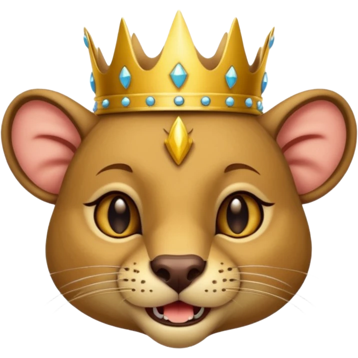 
Fossa animal wearing a crown winks emoji