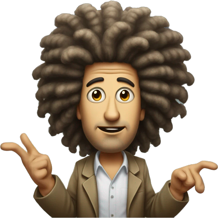 the ancient aliens guy with the big hair making a gesture that's like "what if it was aliens" emoji