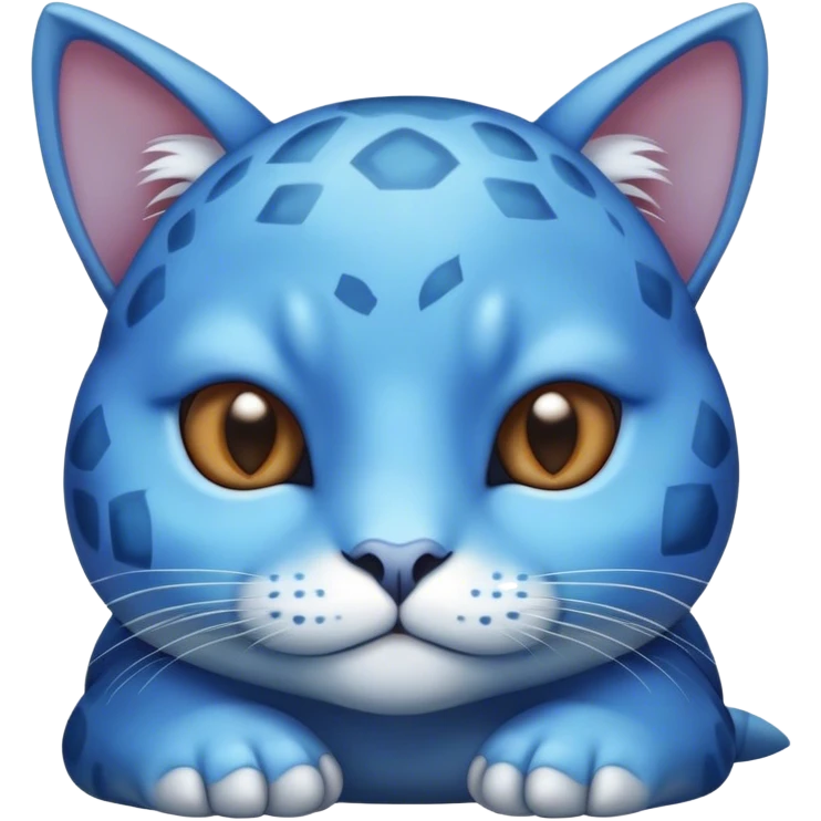 Blue turtle cat lazy emoji